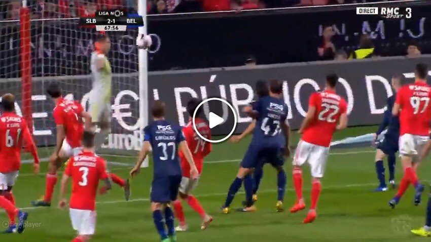 WATCH: Benfica 'keeper leaves goal-bound shot