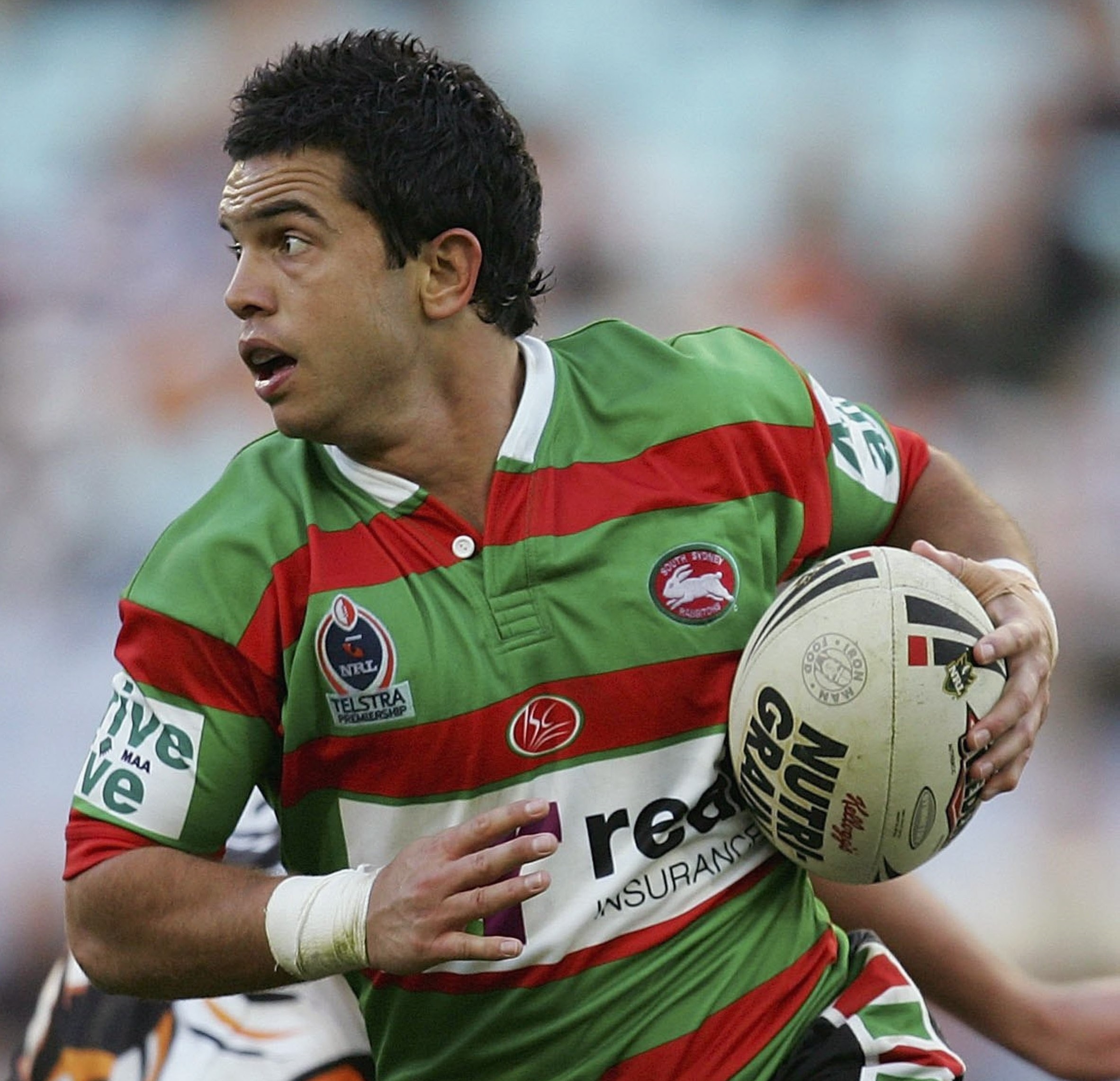 Joe Williams playing for the the Rabbitohs in 2006.
