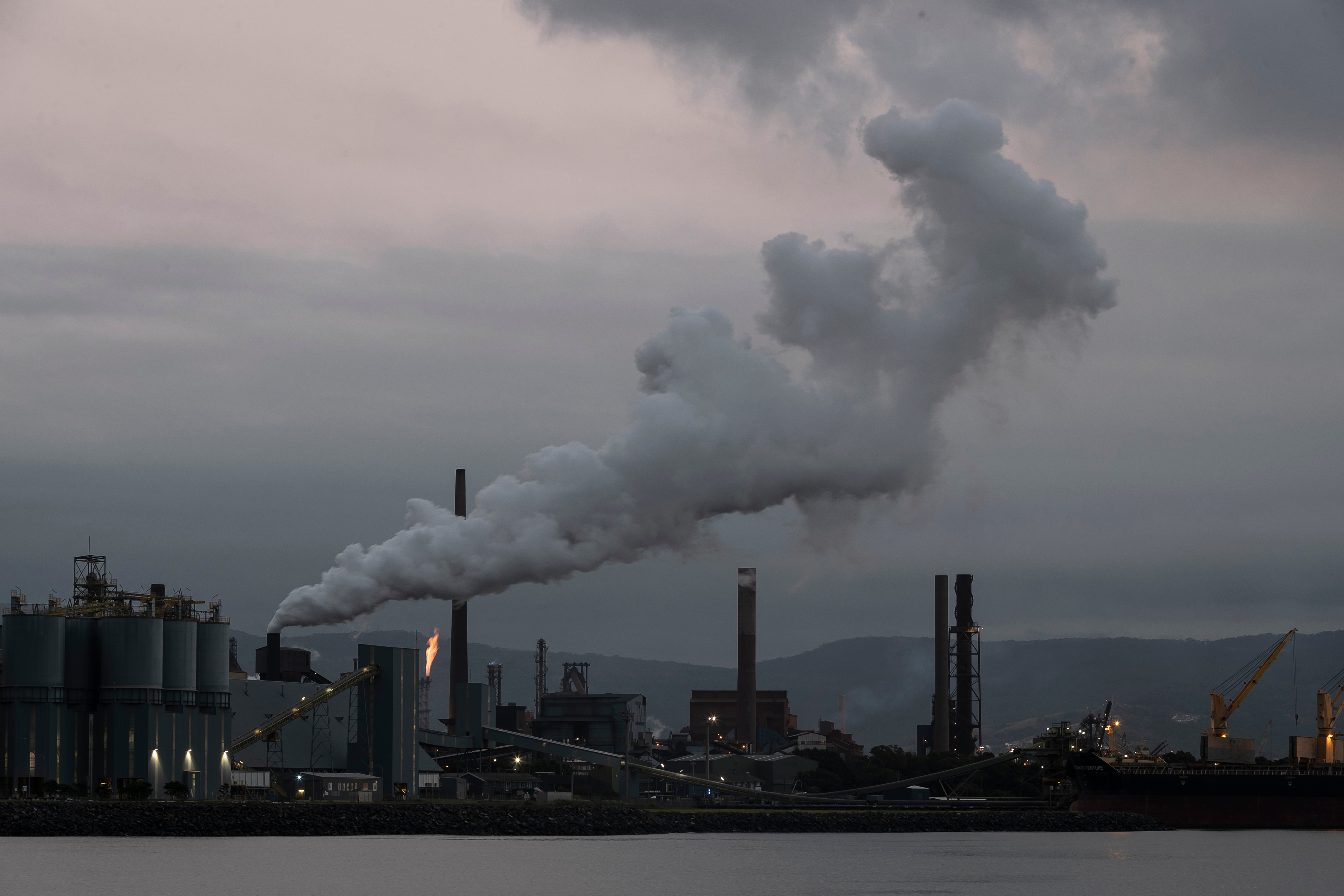 The steelworks and coal loading facility at Port Kembla, Wollongong.