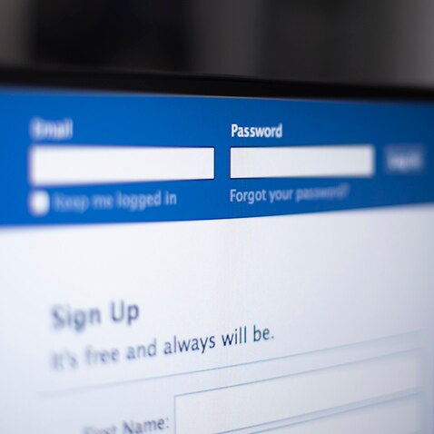 The Facebook login screen is seen in this photo illustration.