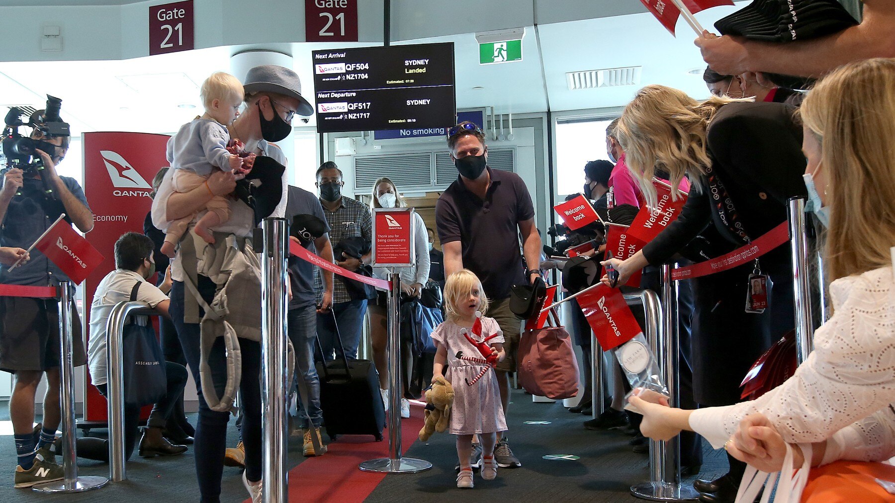 Airport arrivals in Brisbane.