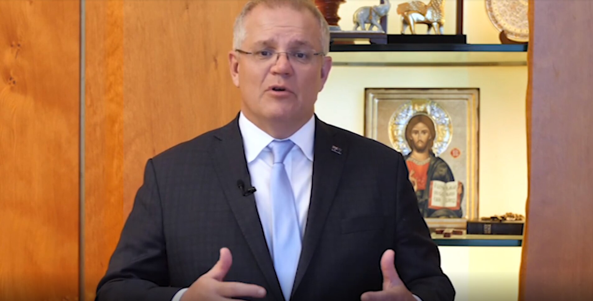 Screenshot of PM Scott Morrison delivering Easter message