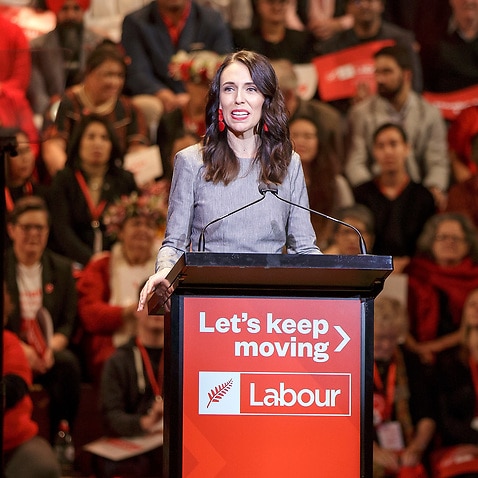 New Zealand Prime Minister Jacinda Ardern speaking at the Labour Party campaign launch in Auckland