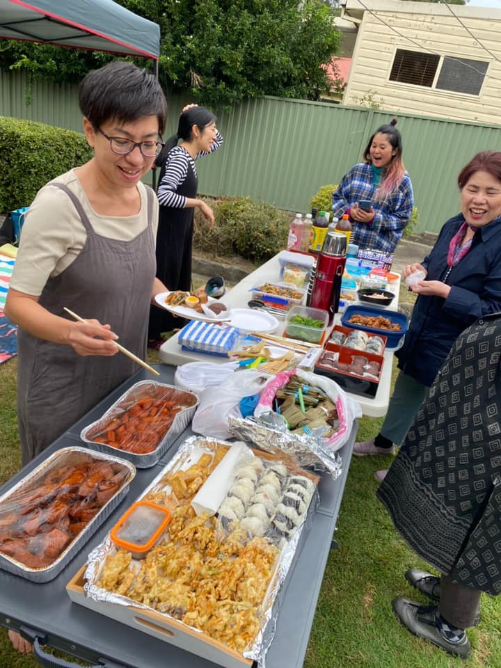 Due to the coronavirus pandemic, Kumiko Ho started reenacting Okinawan traditions in Sydney.  The photo was taken at her version of Shimi Festival in Okinawa.