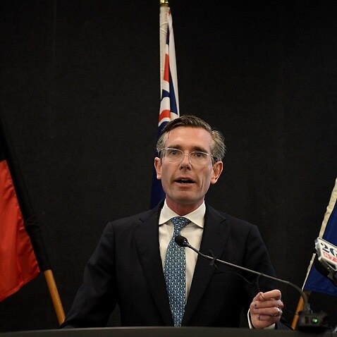 NSW Premier Dominic Perrottet addresses media during a press conference at New South Wales Parliament House in Sydney, Thursday, October 21, 2021. (AAP Image/Dan Himbrechts) NO ARCHIVING