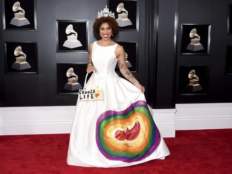Joy Villa arrives at the 60th annual Grammy Awards