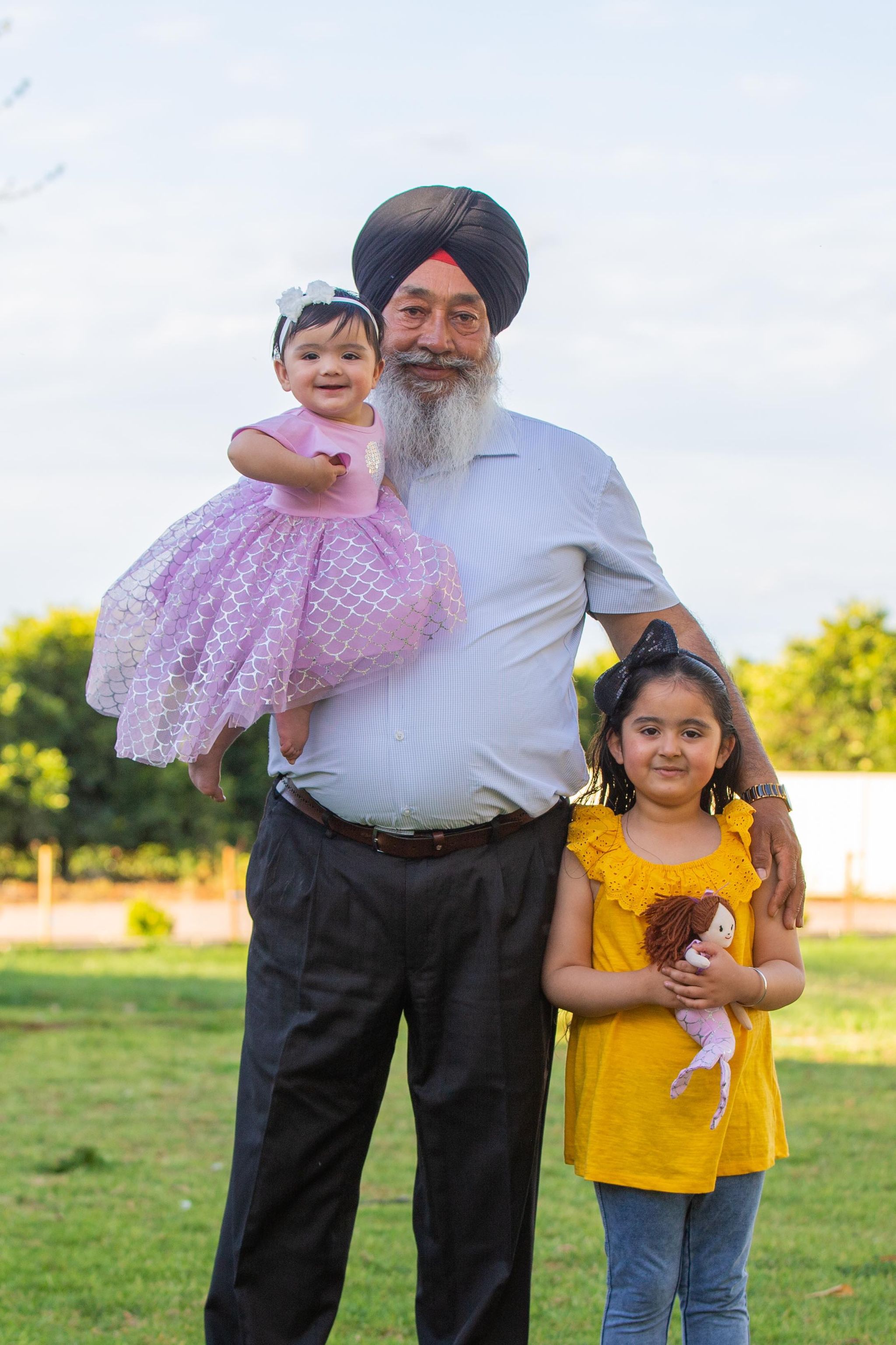 Gursakhi with her grandfather Mr Singh.