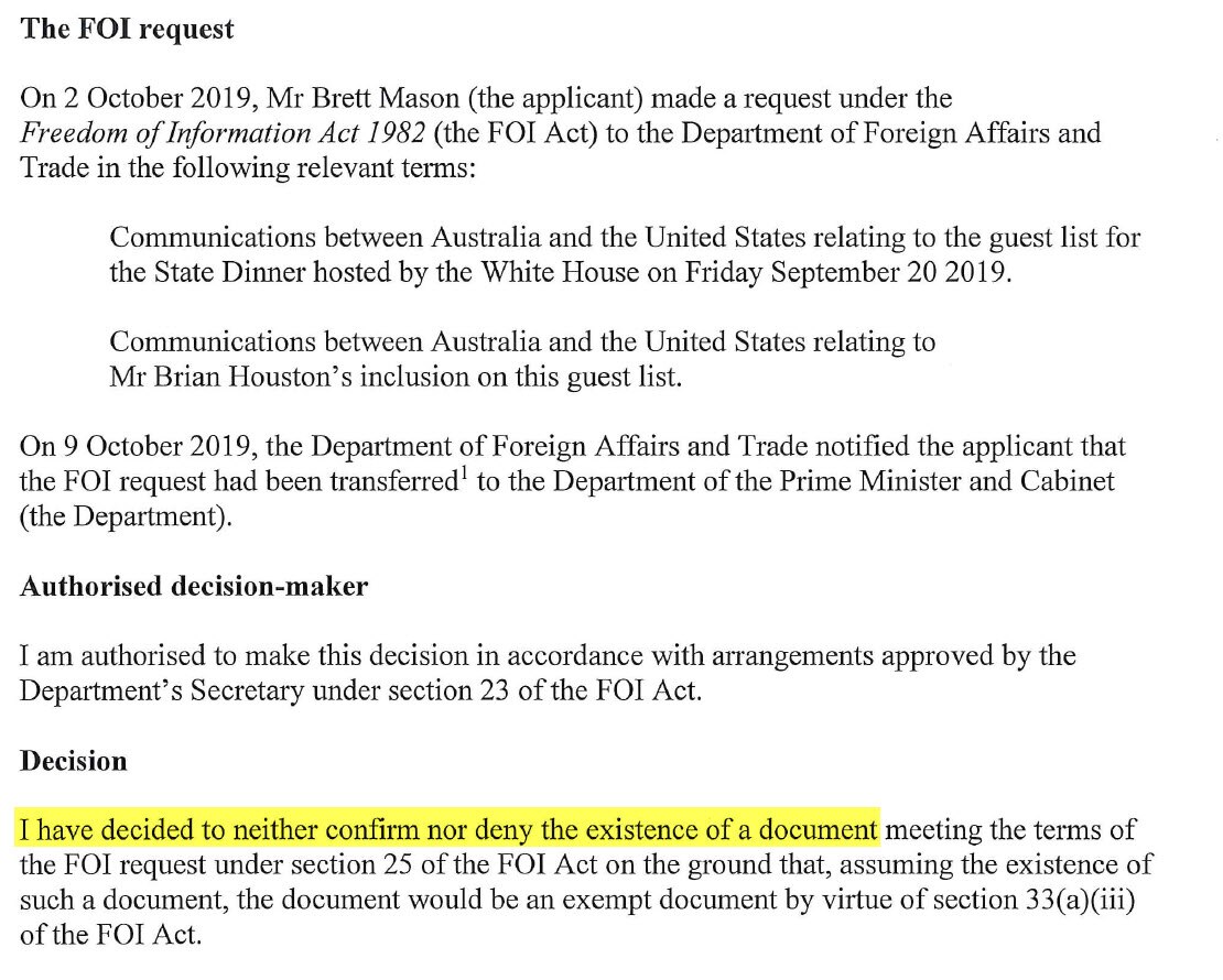 SBS News' Freedom of Information request to the government. 