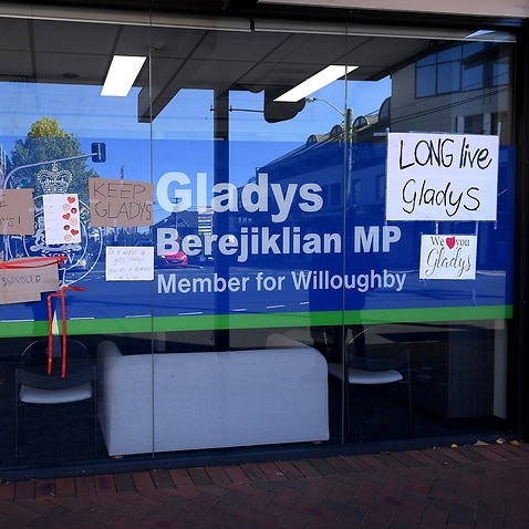 Gladys Berejiklian’s electorate office defaced by supporters (AAP)