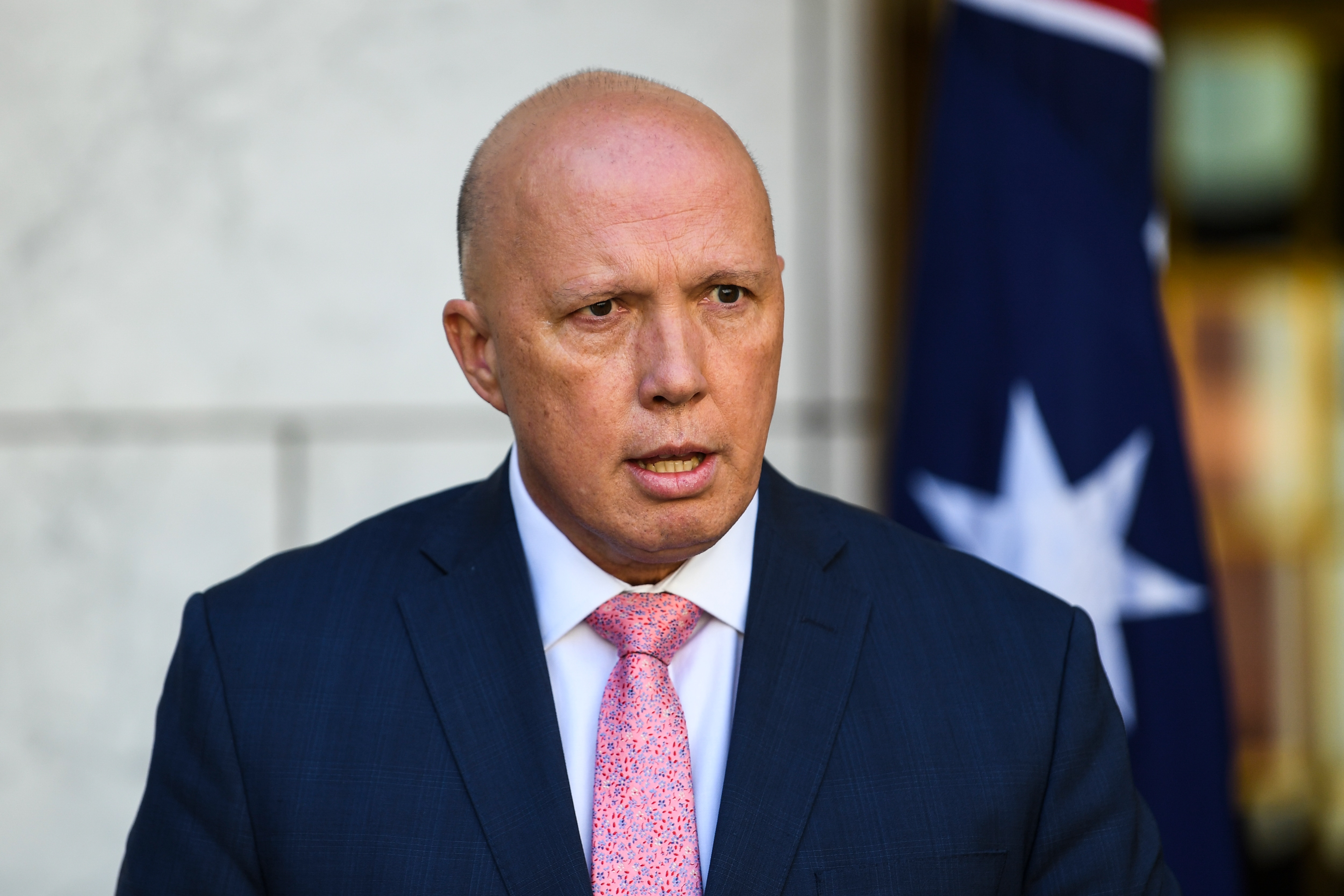 Defence Minister Peter Dutton at Parliament House in Canberra.