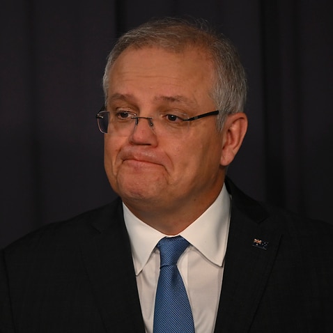 Prime Minister Scott Morrison speaks to the media during a press conference at Parliament House.