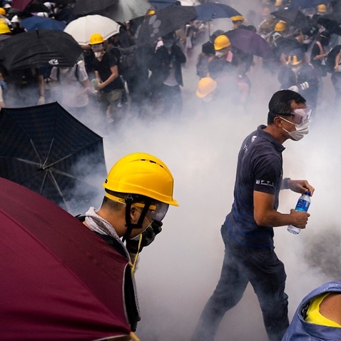 June 12, 2019 - Hong Kong -The gas does its job with ruthless efficency. 