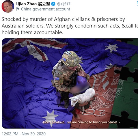Australia is calling on China to apologise for the fake photo. 