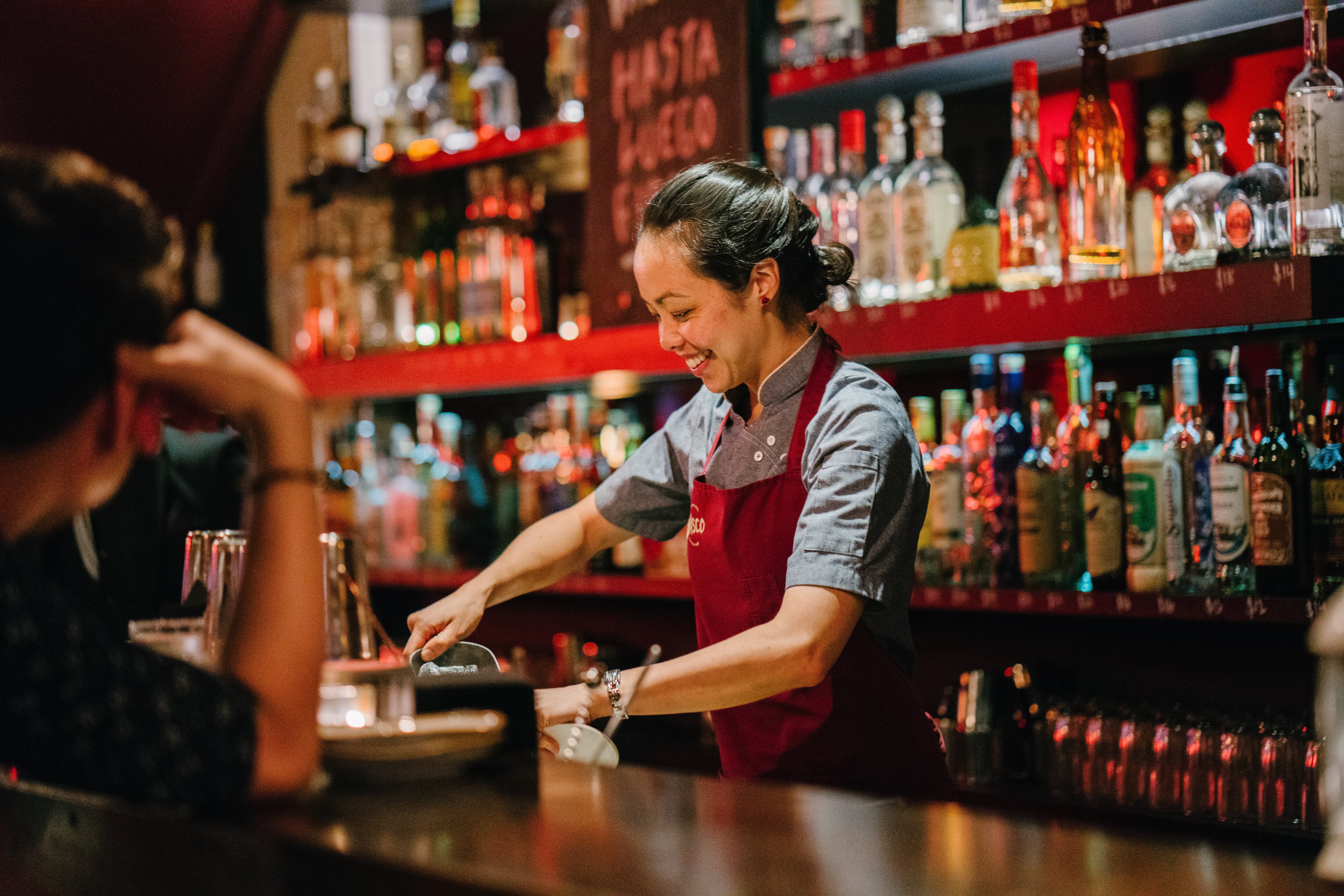 Female bartender pub