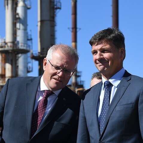 Australian Prime Minister Scott Morrison and Energy Minister Angus Taylor
