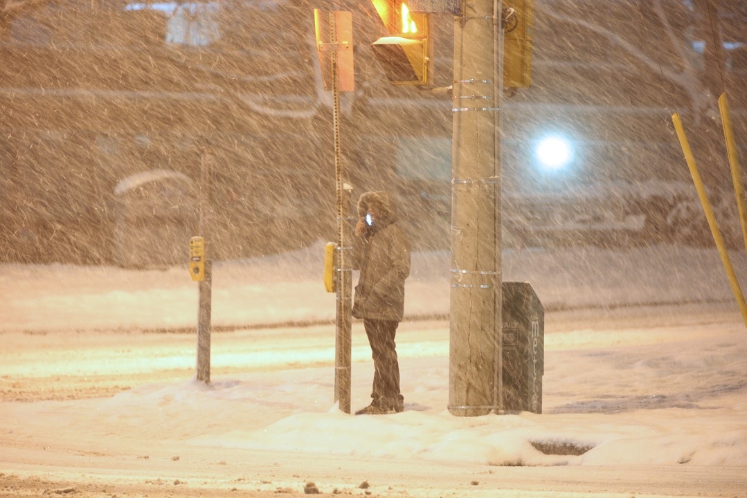 The Greater Toronto Area was covered in 15-20 centimetres of snow during a snowstorm.