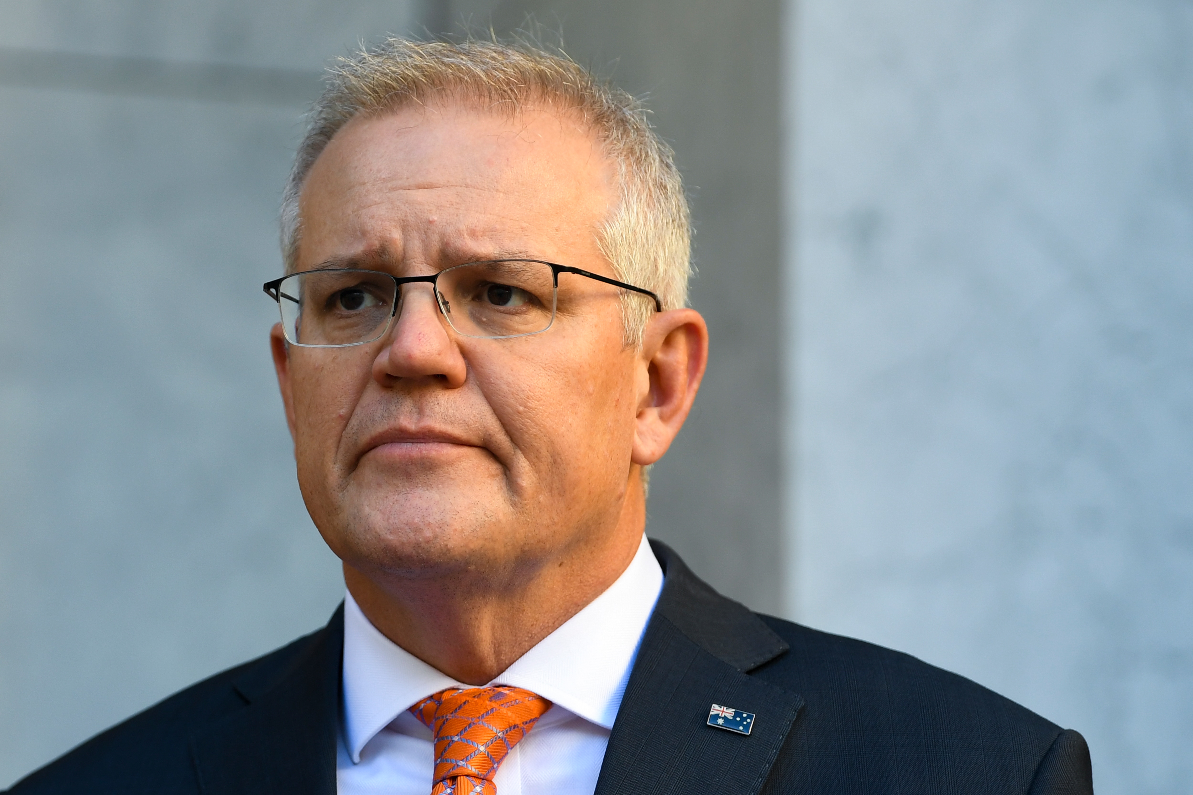 Australian Prime Minister Scott Morrison speaks to the media during a press conference following a national cabinet meeting, at Parliament House in Canberra