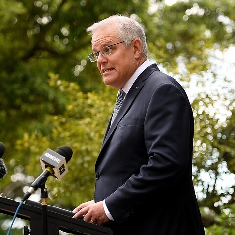 Prime Minister Scott Morrison addresses media during a press conference at Kirribilli House in Sydney, Friday, October 15, 2021. (AAP Image/Dan Himbrechts) NO ARCHIVING