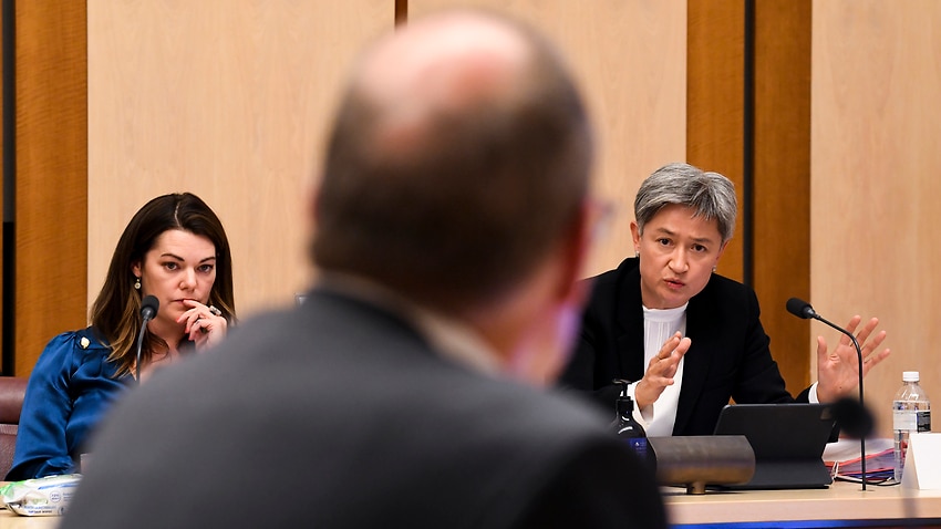 Labor Senator Penny Wong questions Secretary of the Department of Prime Minister and Cabinet Phil Gaetjens during Senate Estimates.