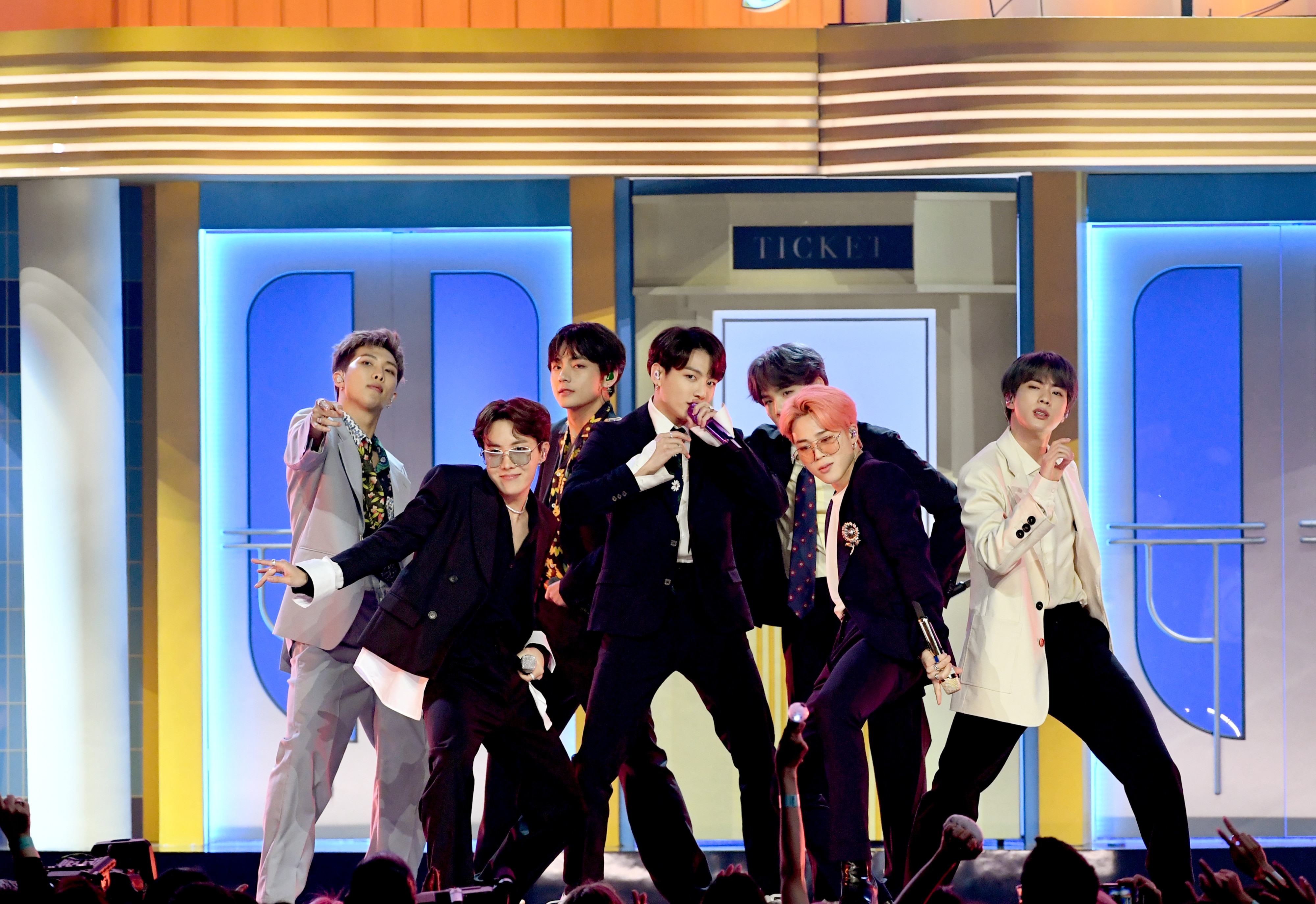 BTS perform onstage during the 2019 Billboard Music Awards at MGM Grand Garden Arena on May 01, 2019 in Las Vegas, Nevada. 2019 Billboard Music Awards - Show