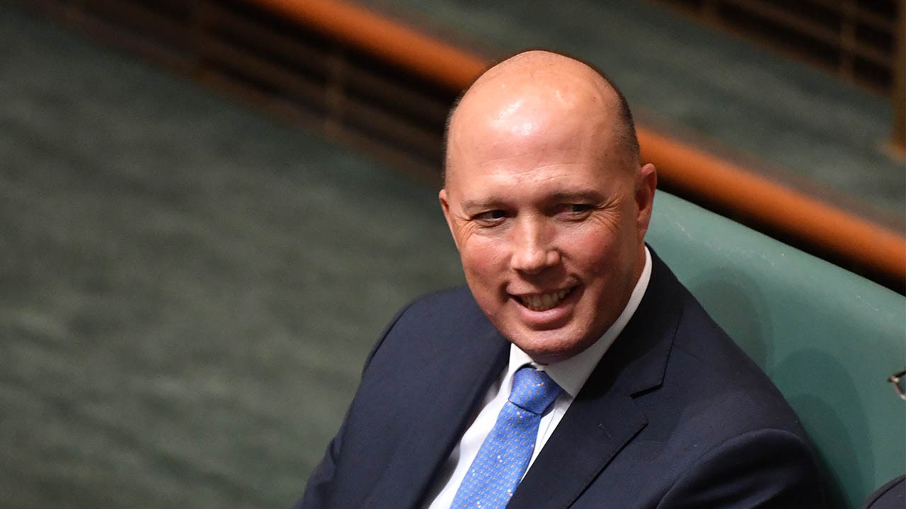 Peter Dutton smiles during question time on Wednesday.