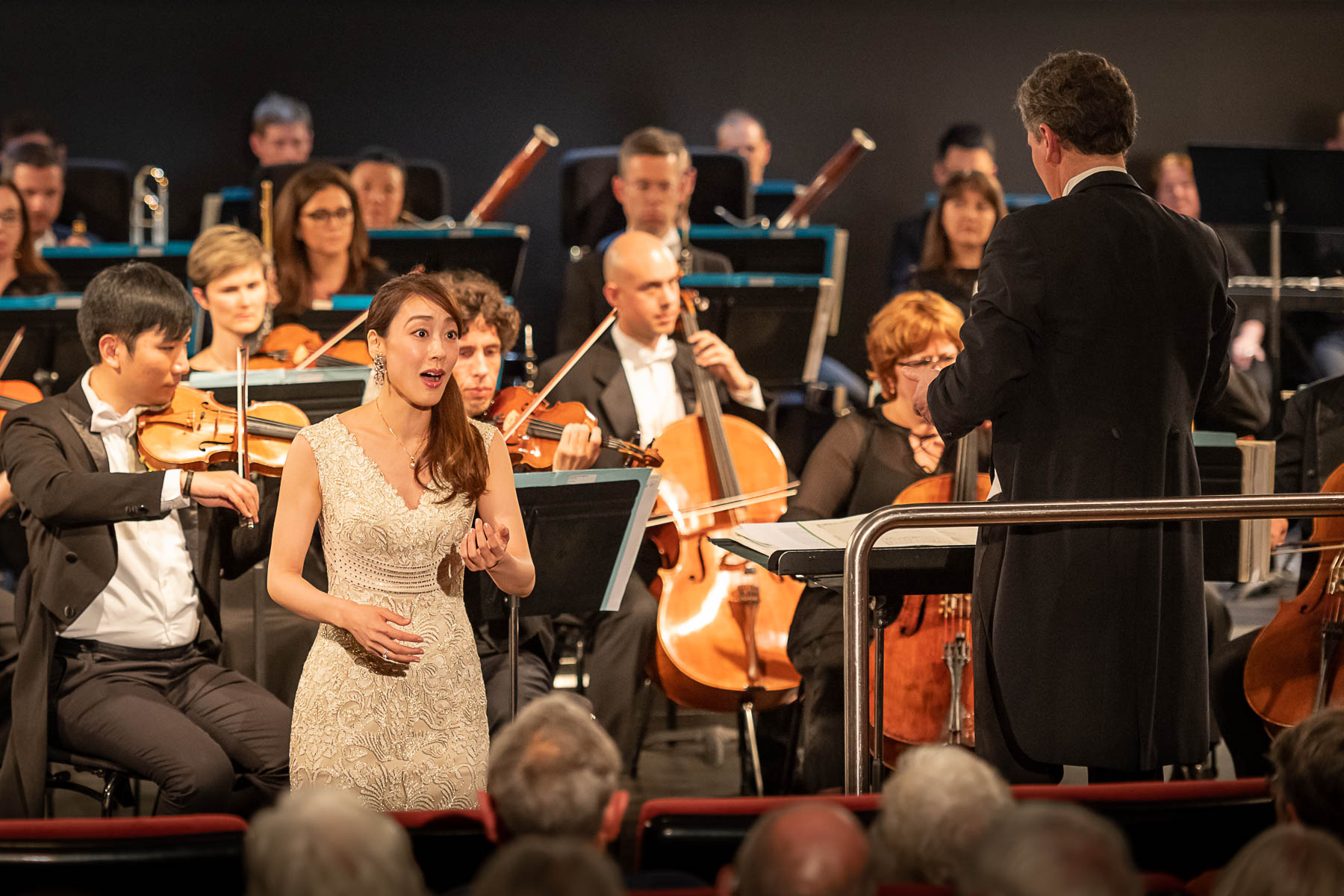 Sydney-based Japanese soprano singer Ayako Ohtake performs with an orchestra.