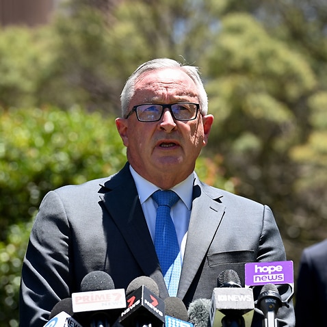 NSW Health Minister Brad Hazzard speaks to the media during a press conference in Sydney, Wednesday, December 15, 2021. (AAP Image/Bianca De Marchi) NO ARCHIVING