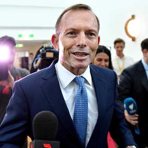 File image of Former prime minister Tony Abbott at a press conference at Parliament House in Canberra.