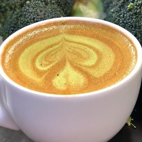 ร้านกาแฟแห่งหนึ่งในนครเมลเบิร์นได้ทดลองใช้ผงบร็อคโคลีโดยชงผสมในกาแฟ