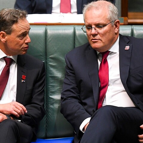 Australian Prime Minister Scott Morrison (right) with Federal Health Minister Greg Hunt.