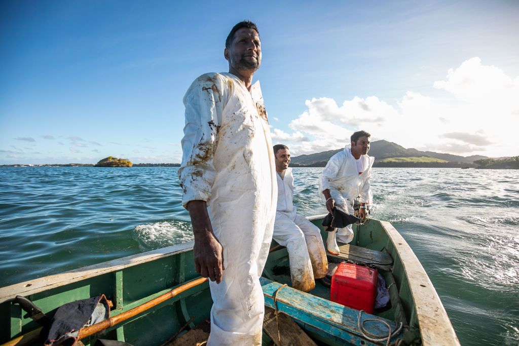 The pictures that show the devastating Mauritius oil spill and the