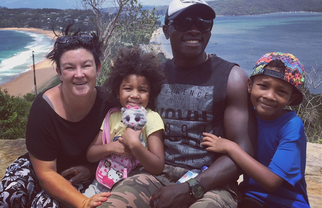 Bruno with wife Leah and their two children. 