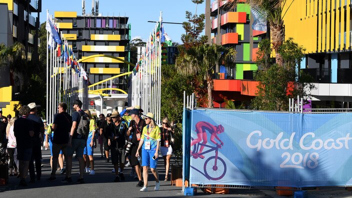 General view of the Athletes Villages during a media tour of the Gold Coast Commonwealth Games Athletes Village on the Gold Coast, Sunday, March 18, 2018. (AAP Image/Dave Hunt) NO ARCHIVING