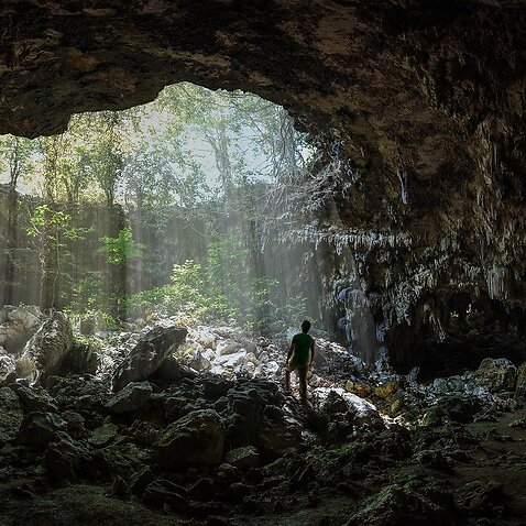 A cave.