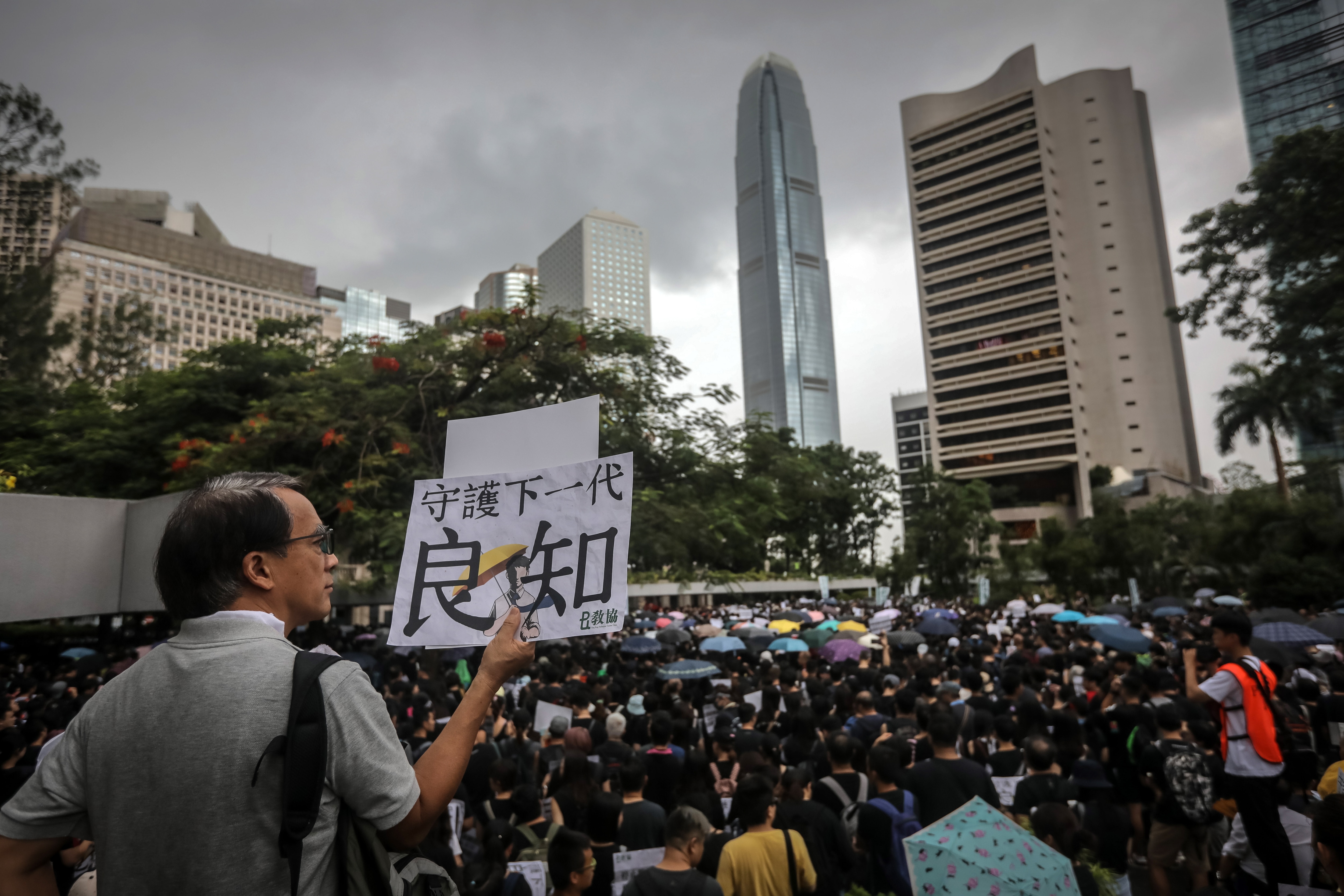 Tens of thousands flood Hong Kong park in latest protest