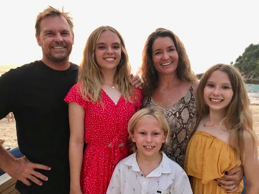 Georgia Sutherland and her family in Bali.