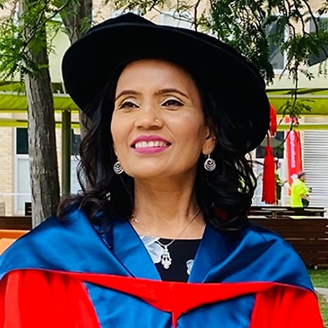 Jamuna Parajuli of Didi Bahini Samaj Victoria is a PhD Scholar from Nepal