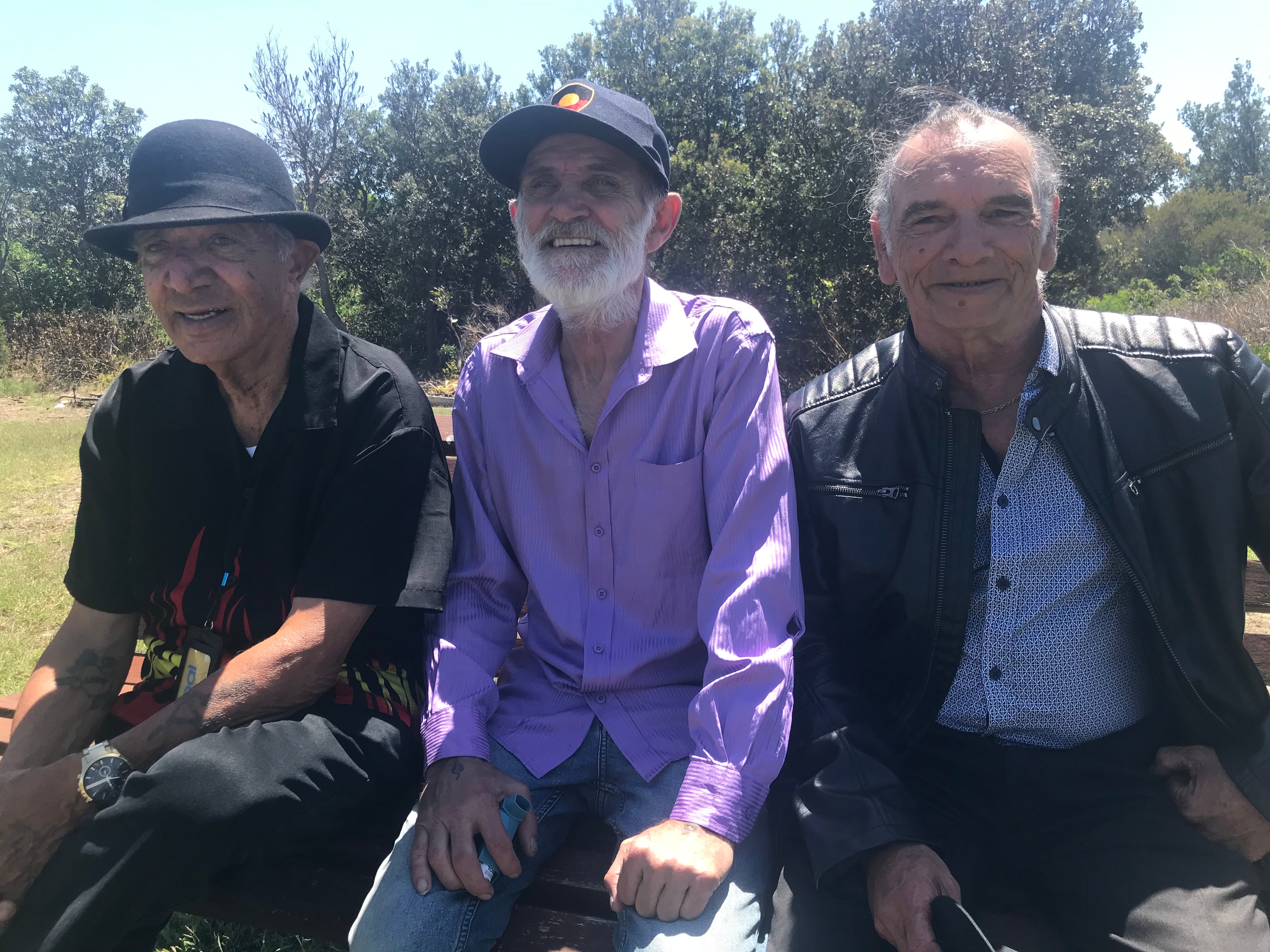 Uncles Vic Simms, Richard Green and Colin Isaacs, who are the chroniclers of Pemulwuy's story.