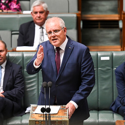 Prime Minister Scott Morrison speaks during House of Representatives Question Time at Parliament House in Canberra on 3 February, 2021. 