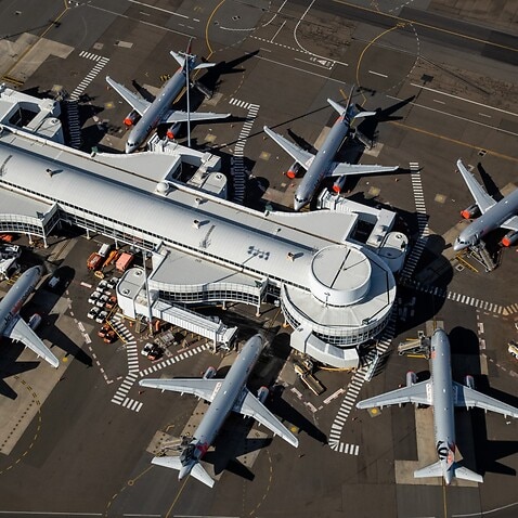 Jetstar planes are grounded at Sydney Domestic Airport on April 22, 2020 in Sydney, Australia. Restrictions have been placed on all non-essential business and strict social distancing rules are in place across Australia in response to the COVID-19 pandemi
