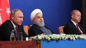 Vladimir Putin, Hassan Rouhani and Tayyip Erdogan