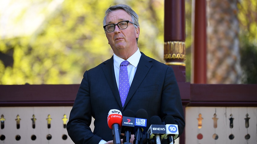 Victorian Health Minister Martin Foley address the media during a press conference in Melbourne, Wednesday, 6 October, 2021.
