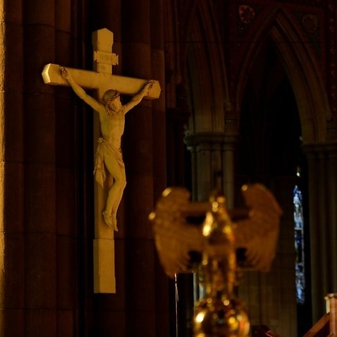 A crucifix in St Patricks Cathedral in Melbourne.