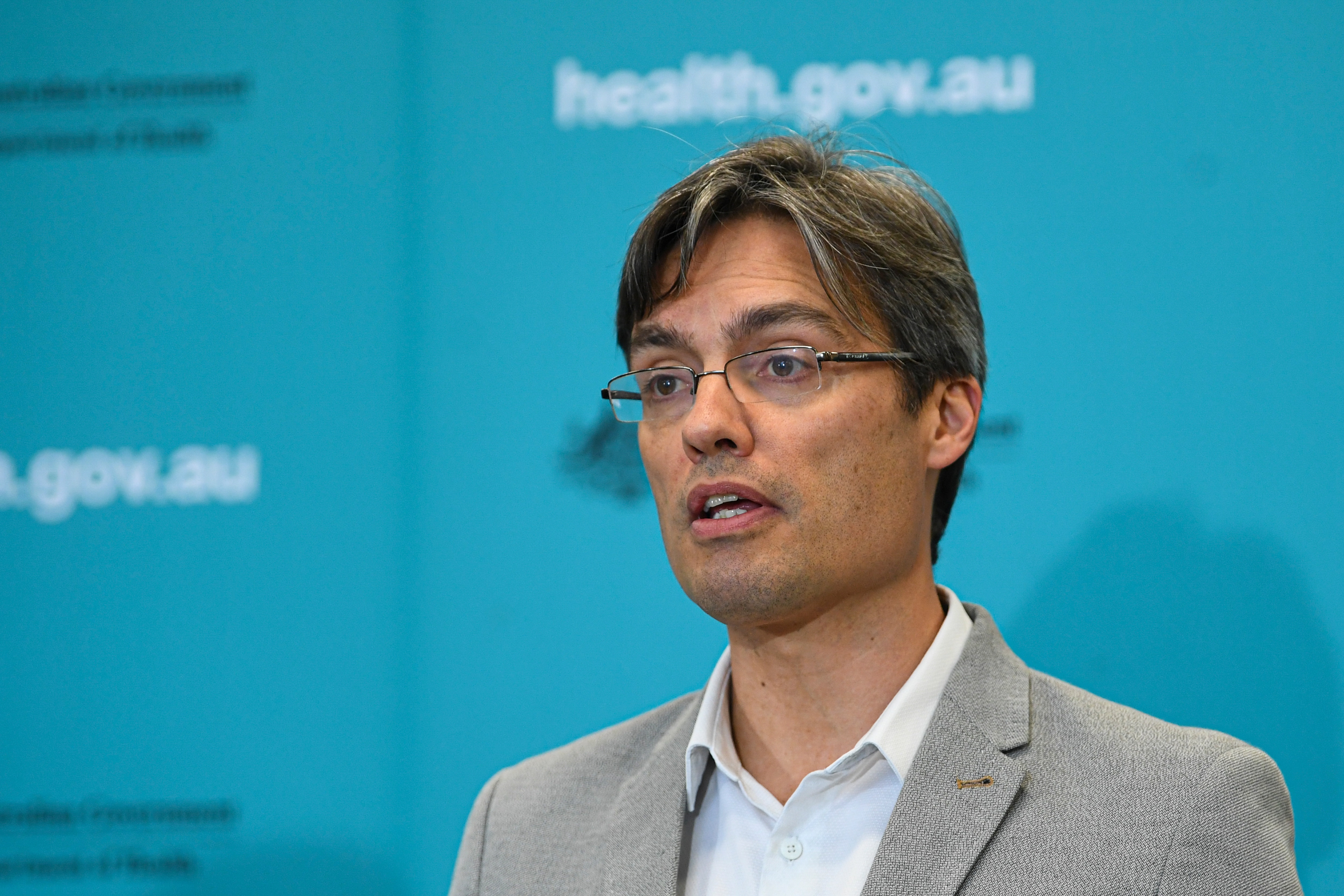Deputy Chief Medical Officer Nick Coatsworth speaks to the media during a press conference at the Australian Department of Health in Canberra, Wednesday, September 9, 2020. (AAP Image/Lukas Coch) NO ARCHIVING