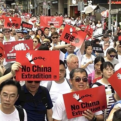 Mass protest in Hong Kong against extradition bill