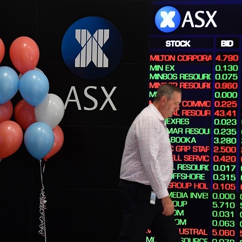 The indicator board is seen at the Australian Stock Exchange (ASX) in Sydney, Wednesday, April 21, 2021. (AAP Image/Mick Tsikas) NO ARCHIVING