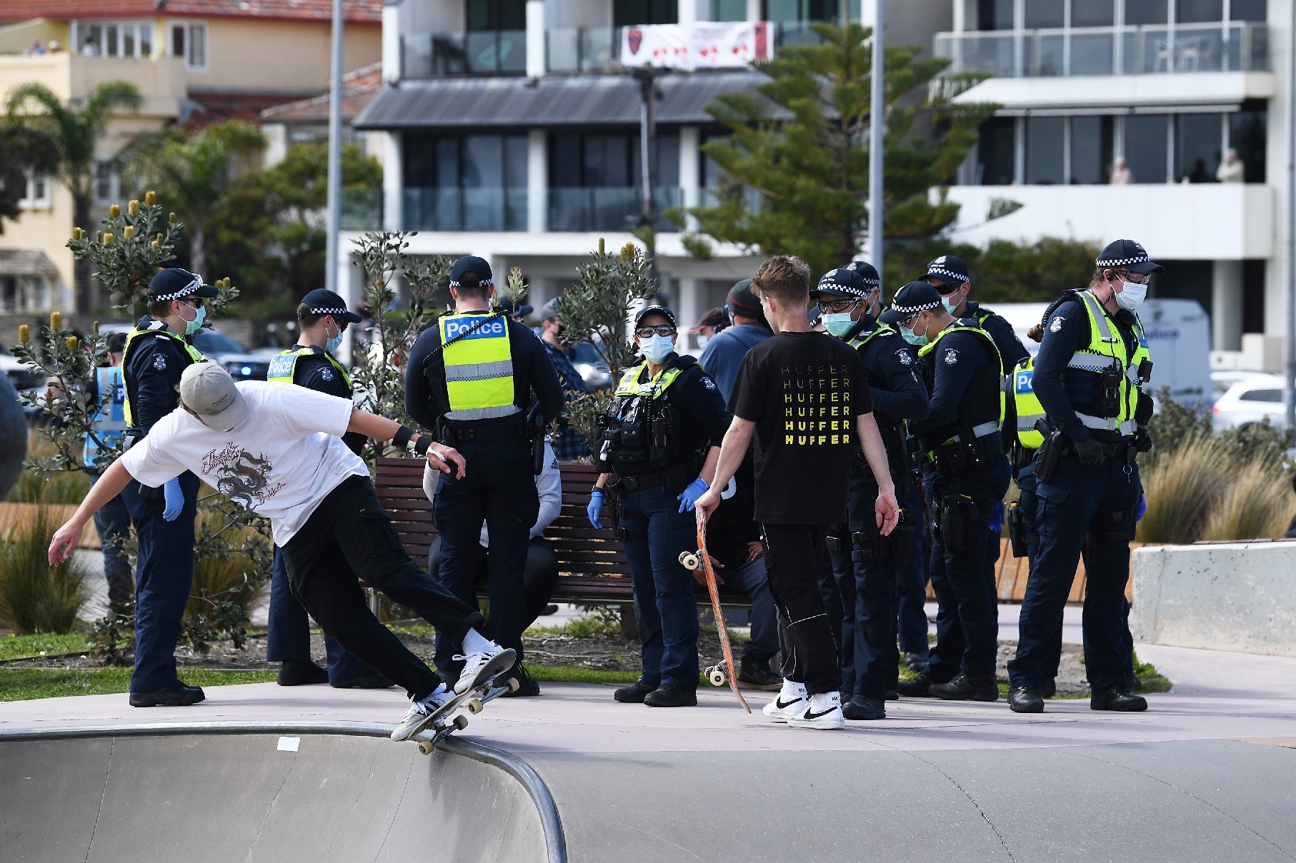 Multiple arrests were made at an anti-lockdown rally in St Kilda, Melbourne.