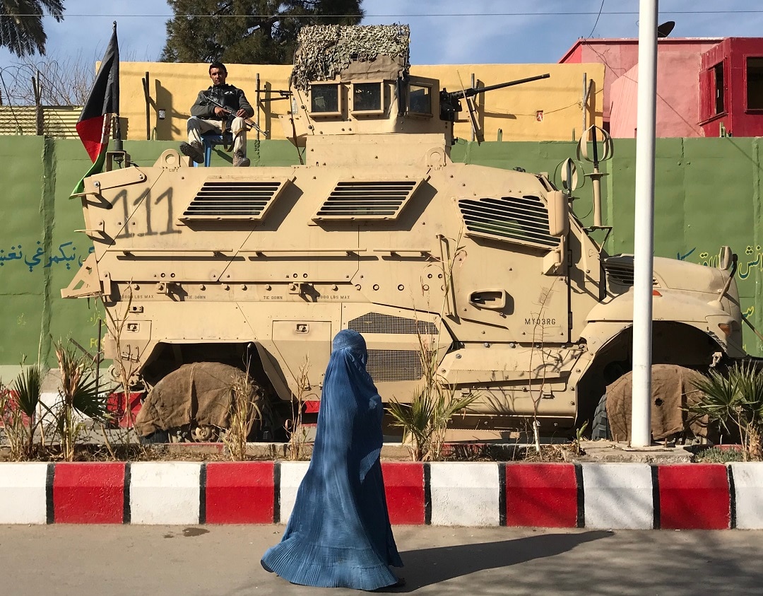 A mine-resistant vehicle in Farah in February.