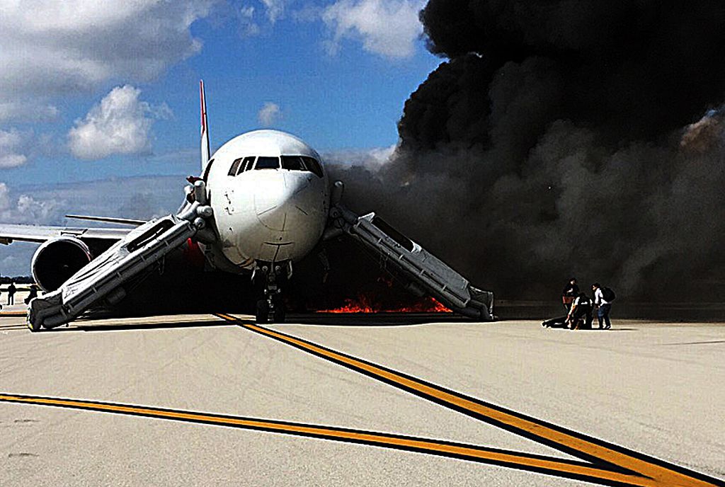 Plane on fire