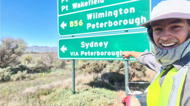 Getting to a Sydney signpost made Ivor feel like he was making real ground on his journey back home.